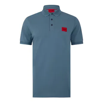 Hugo Mens HUGO Deruso Short Sleeve Polo Shirt with Logo Detail and Ribbed Collar - Premium Cotton