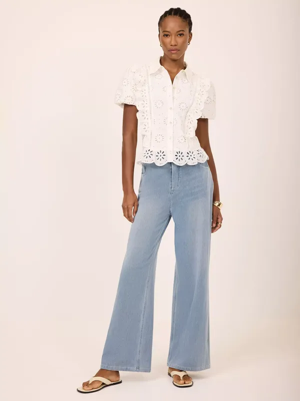 Mint Velvet Indigo Wide Jeans, Blue