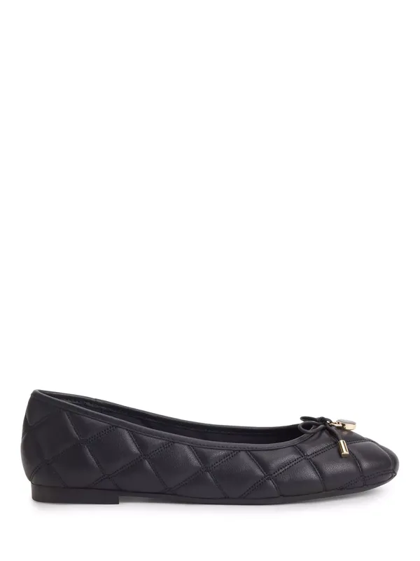 Tommy Hilfiger Logo Charm Quilted Leather Ballerina Pumps