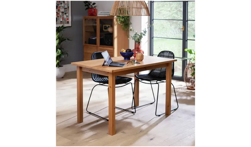 Argos Home Ashdon Solid Pine 4 Seater Dining Table-Oak Stain