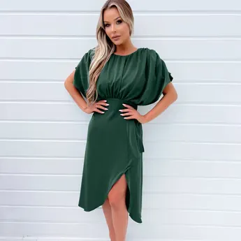 AX Paris Teal Batwing Gathered Top Midi Dress