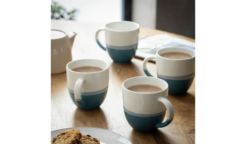 Habitat Dipped Set of 4 Stoneware Mugs