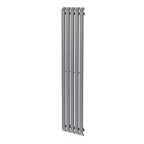 GoodHome Wilsona CH1800380SG Grey Hydronic Vertical Designer 2545BTU Radiator, (W)380mm x (H)1800mm