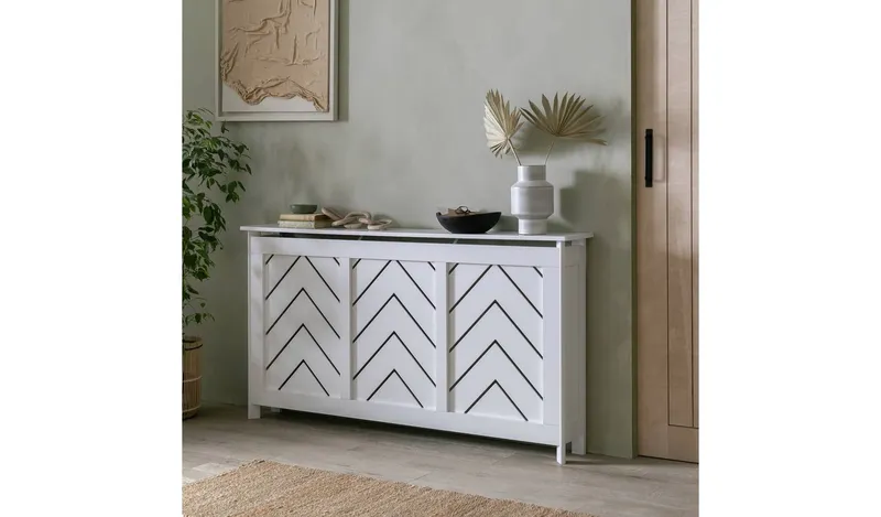 Habitat Chevron Large Radiator Cover - White