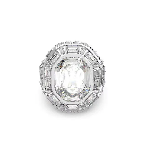 Swarovski Women's Mesmera Precision-Cut Crystal Rhodium-Plated Band Ring