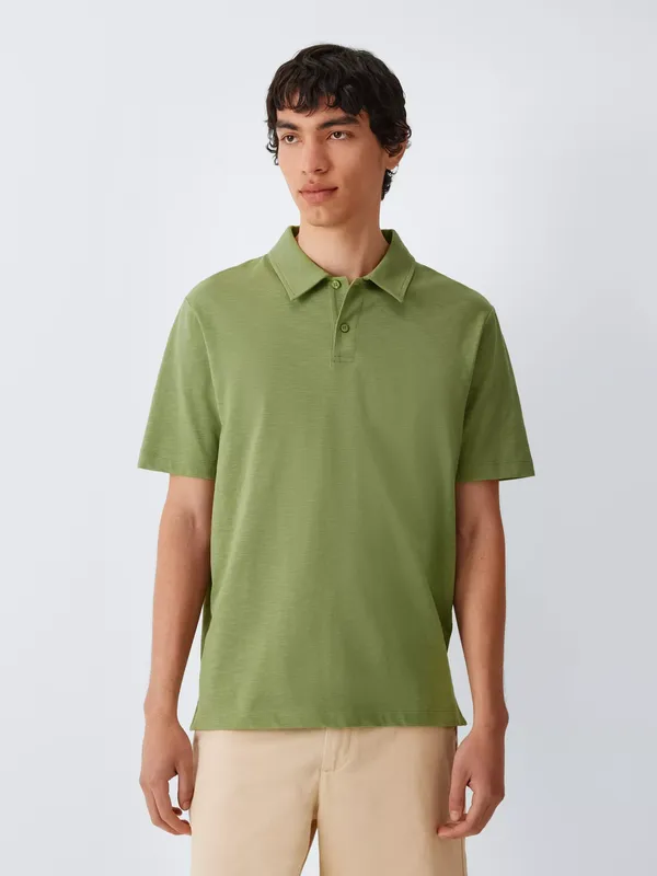 John Lewis Short Sleeve Slub Cotton Polo Shirt
