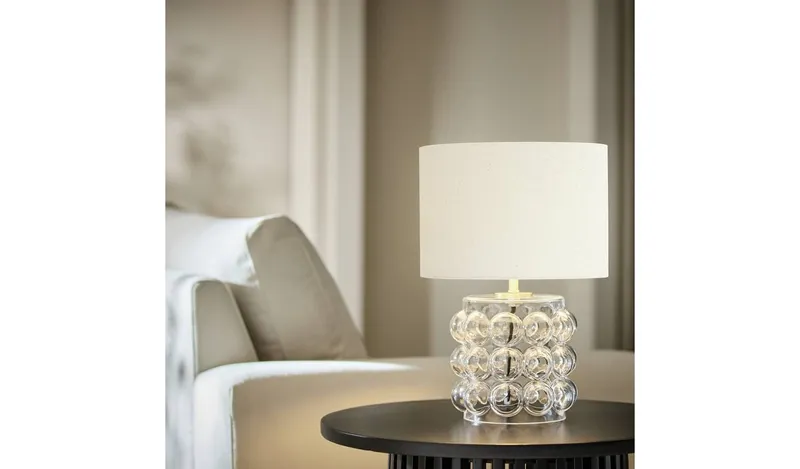 Habitat Glass Bobble Mini Table Lamp - Cream