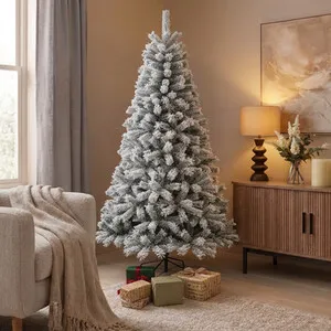 Flocked Fir Christmas Tree 7ft - White