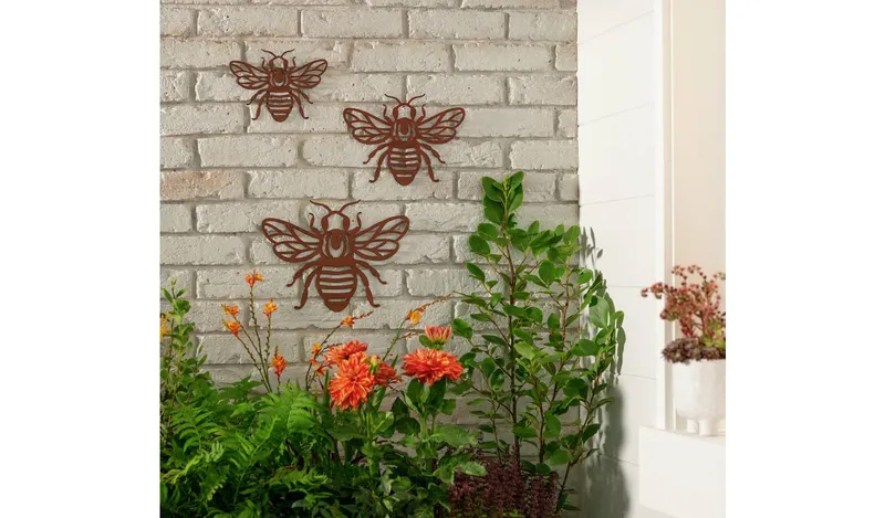 Habitat Bee Metal Garden Wall Art