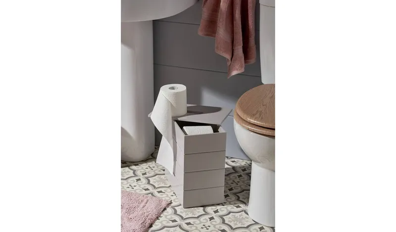 Argos Home Tongue and Groove Toilet Roll Holder - Grey