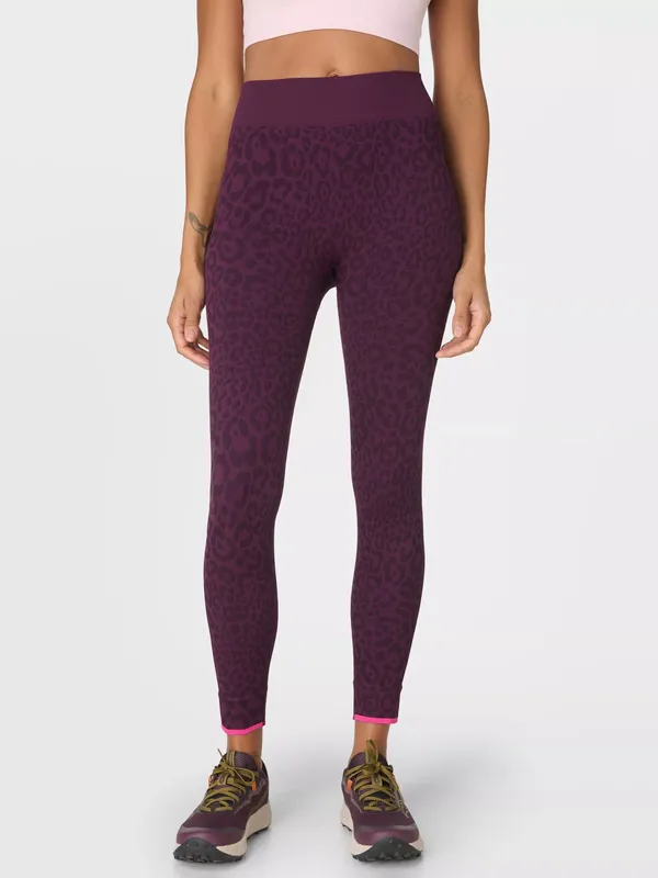 Sweaty Betty Animal Print Base Layer Leggings, Purple