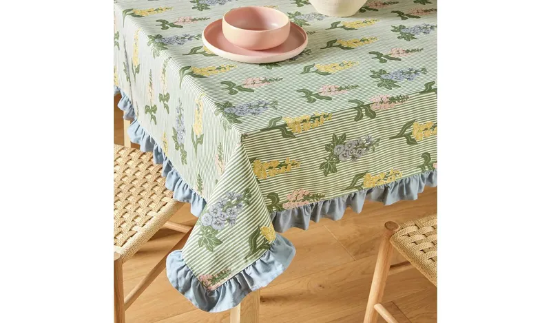 Argos Home Floral Stripe Wipe Clean Tablecloth