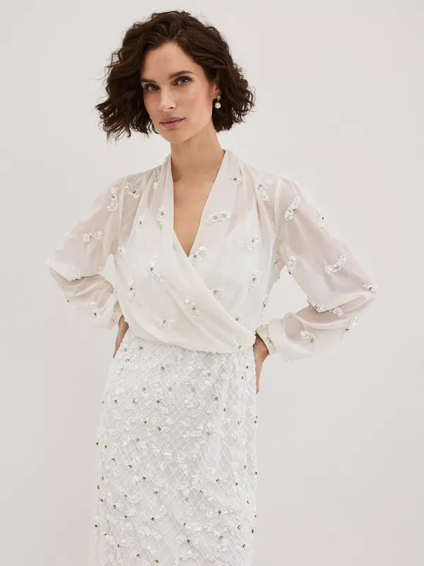 Phase Eight Alexia Embellished Cover Up, Ivory