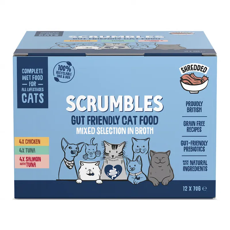 Scrumbles Grain Free Adult Wet Cat Food in Broth Classic Selection