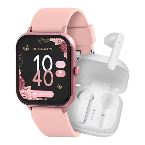 Reflex Active Series 17 Pink Smart Watch & Earbuds