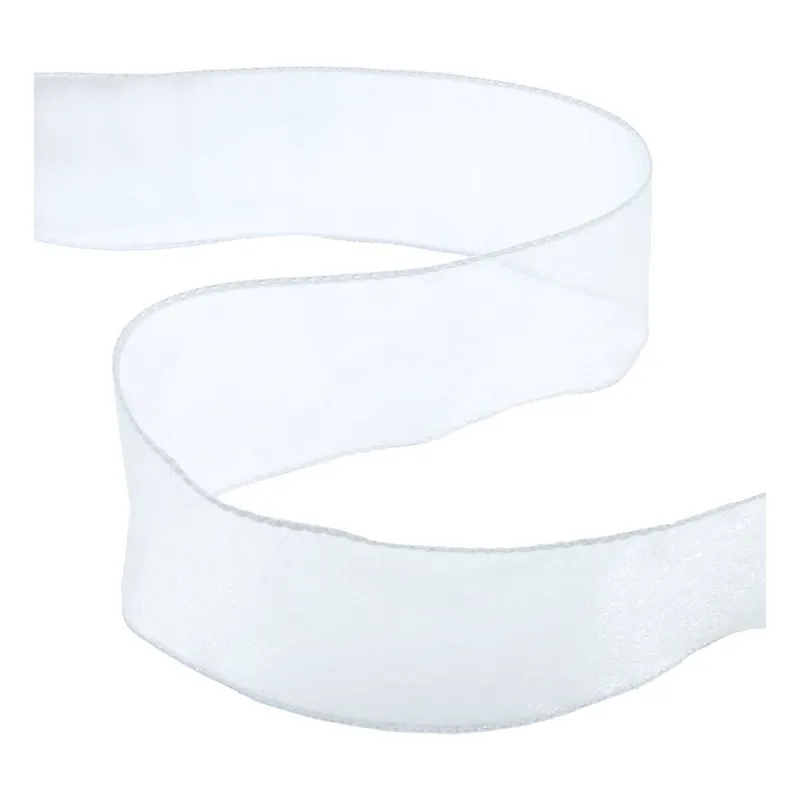 White Wire Edge Organza Ribbon 63mm x 3m