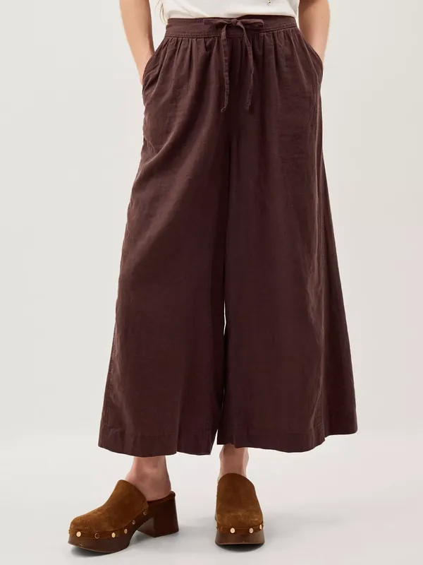 Monsoon Maisie Linen Rich Wide Leg Cropped Trousers containing LENZING™ ECOVERO™ Viscose