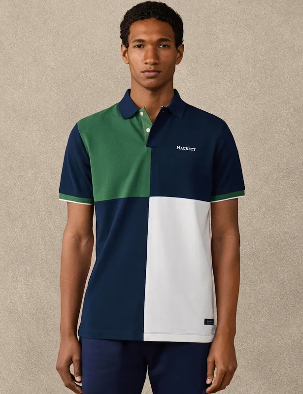 Hackett Pure Cotton Colour Block Polo Shirt