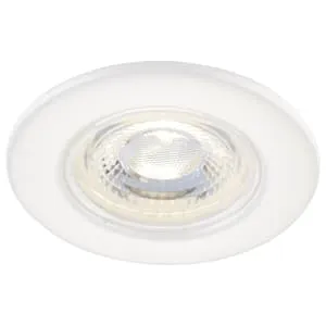 Saxby Integrated LED Fire Rated IP65 Fixed Matt White Downlight