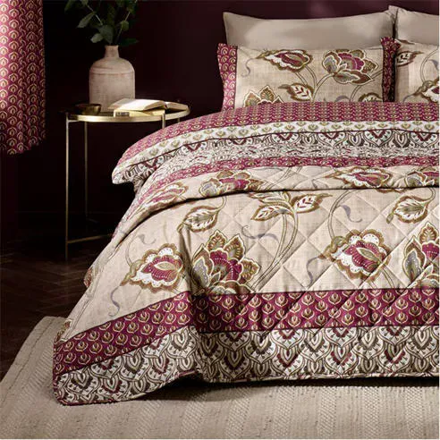 Catherine Lansfield Kashmir Paisley Floral Reversible Bedspread