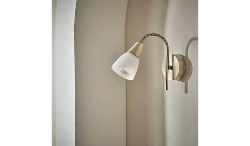 Argos Home Curico Glass Wall Light - Brass & White