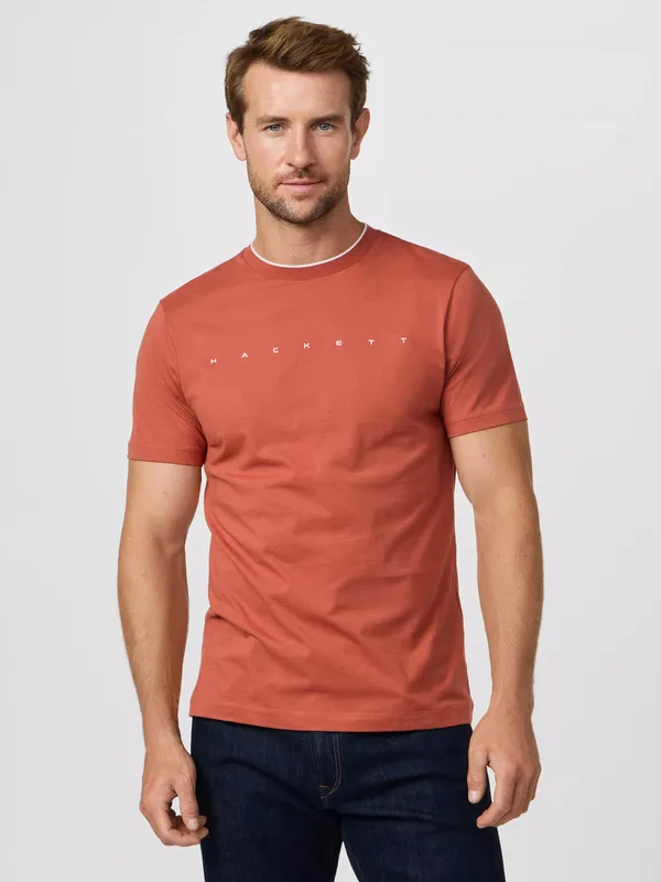 Hackett London Sport Crew Neck Logo Cotton T-Shirt