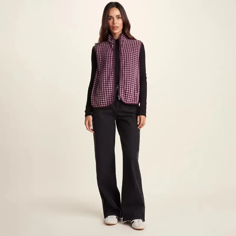 TOG24 Firth Womens Gingham Midweight Microfleece Gilet