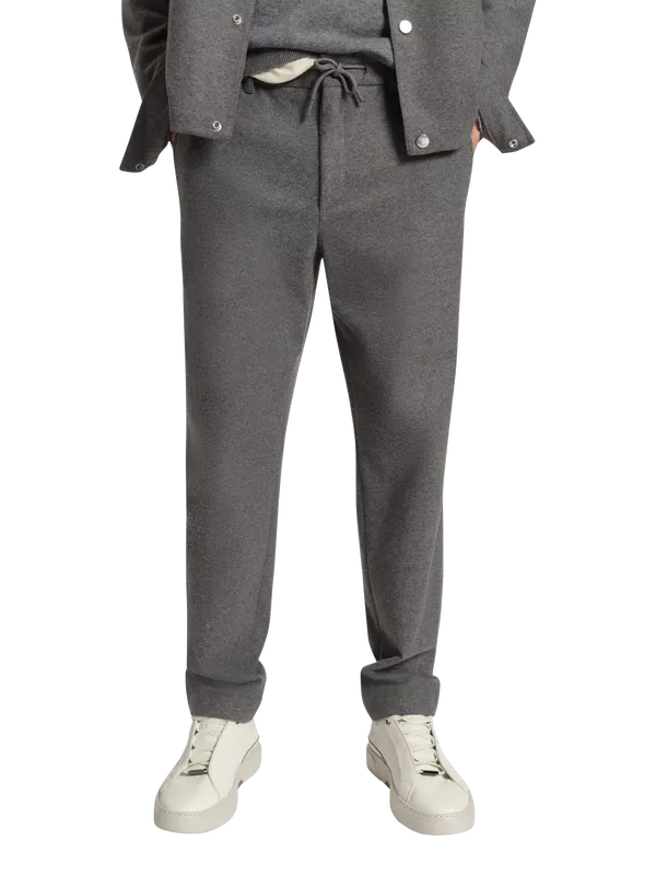 BOSS Wool Blend Tailored Casual Trousers, Grey
