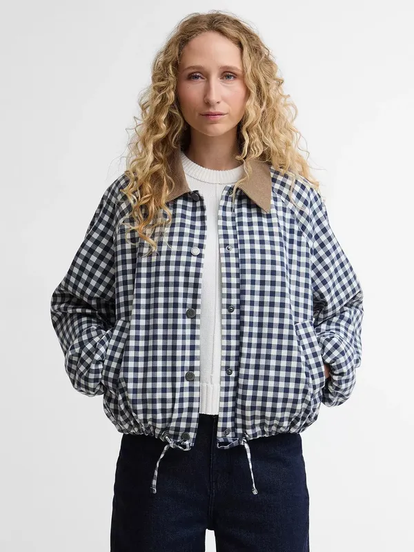Barbour Ovingham Casual Jacket, Gingham Navy