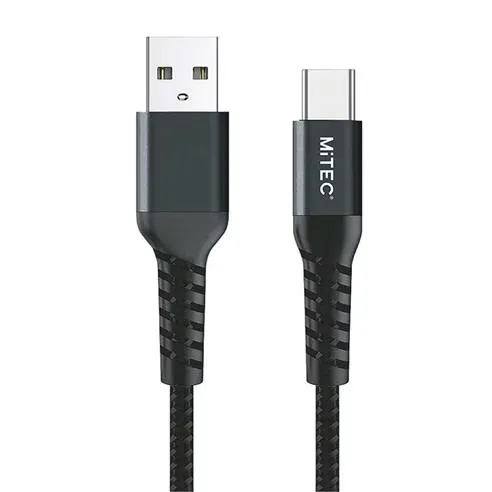 MiTEC MITEC 1M USB-C BRAIDED CABLE BLACK