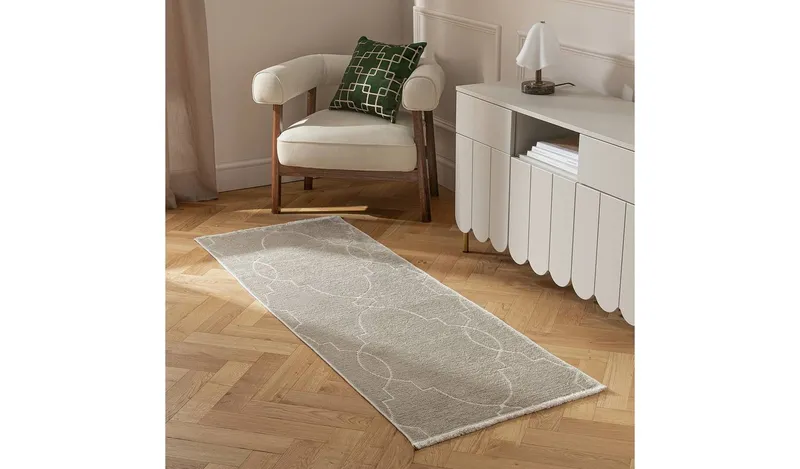 Habitat Luxe Chenille Neutral Runner - 66x200cm