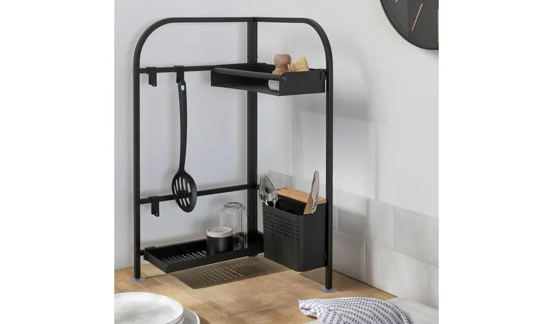 Argos Home 2 Tier Worktop Storage Corner Unit - Black