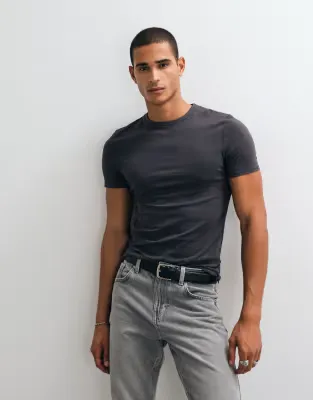 Essentials muscle fit t-shirt in dark green