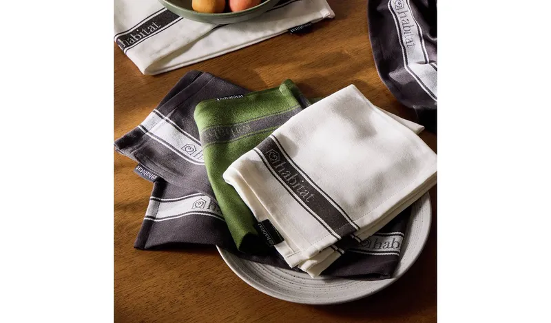Habitat Industrial Pack of 5 Tea Towels