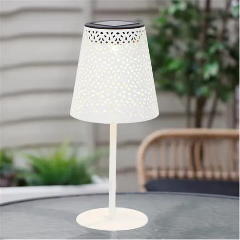 Streetwize Solar Table Lamp - White Patterned Design
