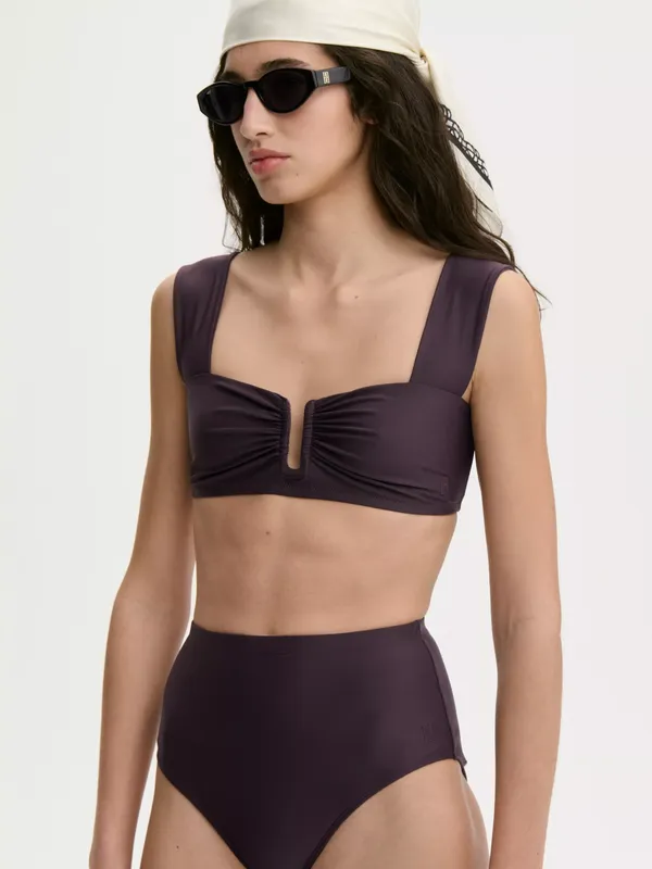 By Malene Birger Belira Bikini Top, Aubergine