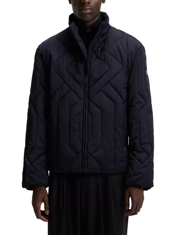 HUGO BOSS HUGO Quilted Satin Watter-Repellent Jacket, Navy