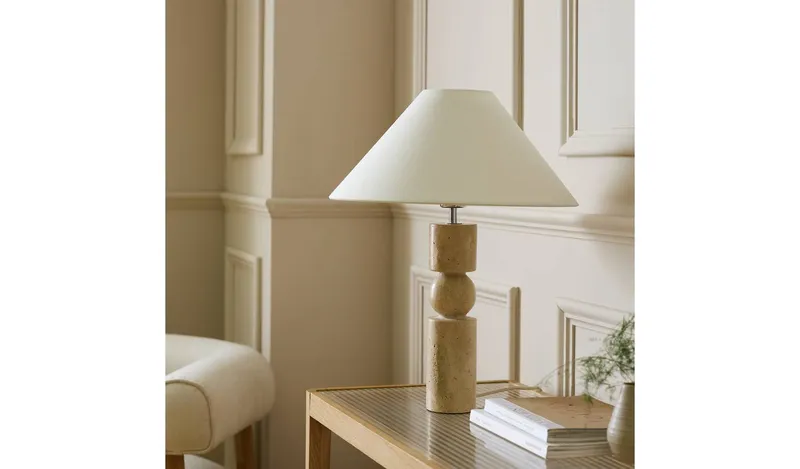Habitat Travertine Table Lamp - Natural