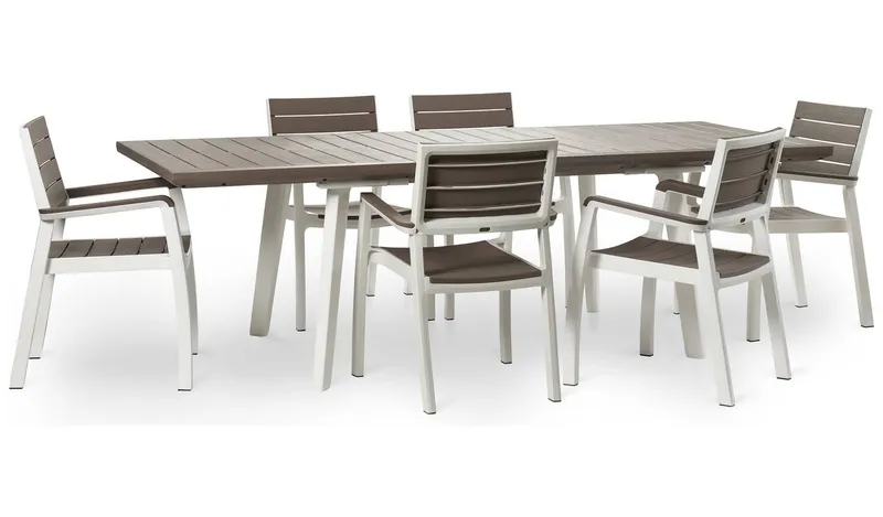 Keter Harmony 6 Seater Plastic Patio Set - Cappuccino