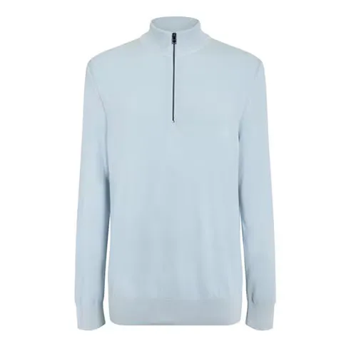 Boss Men's HBB Ebrando Black Zipped Crew Neck Jumper