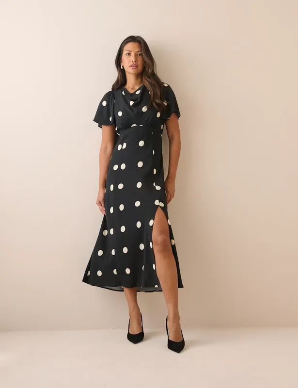 Nobody's Child Polka Dot Midi Dress