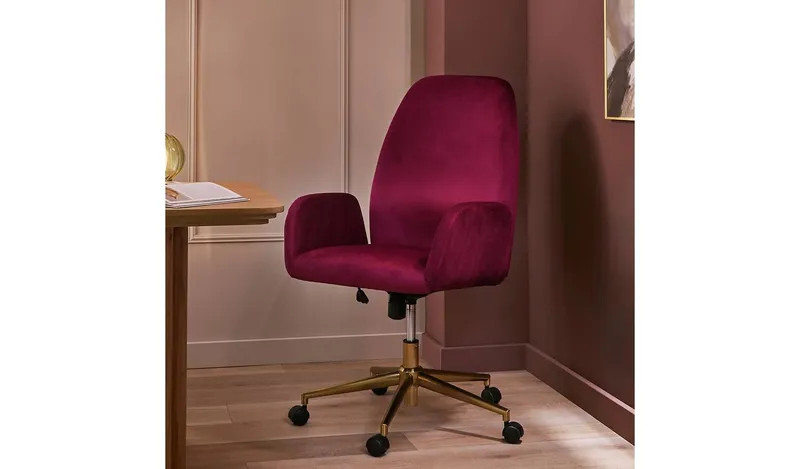Habitat Clarice Velvet Office Chair