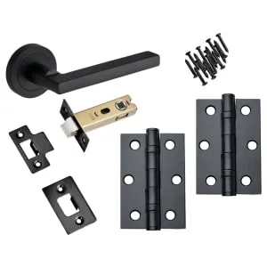 Scylla Handle Latch & Hinge Pack - Matt Black