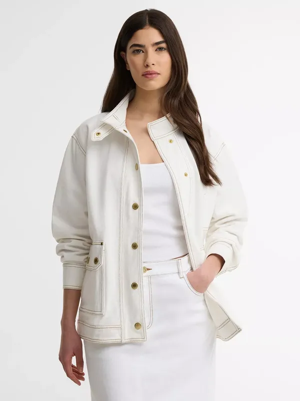 Barbour International Kyla Denim Jacket, Denim White