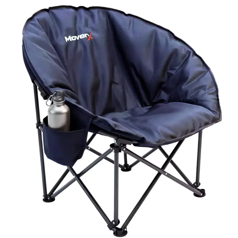 MOVERX Large Lightweight Moon Camping Chair Padded Folding Armchair, Blue