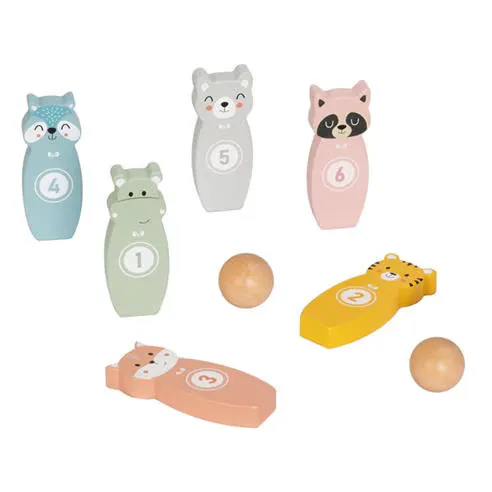 Tooky Toy Wooden Animal Bowling Game