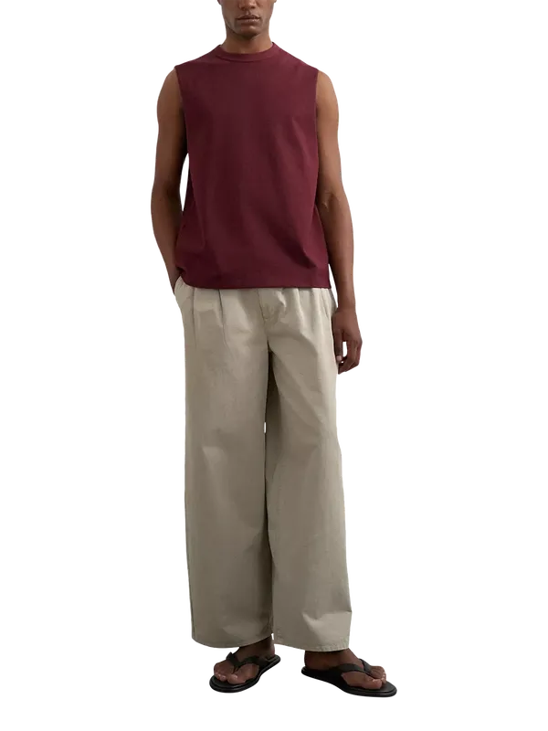 Topman Relaxed Fit Sleeveless T-Shirt, Dark Burgundy