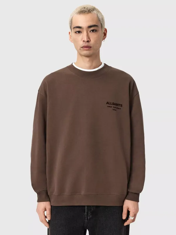 AllSaints Xander Cropped Cotton Blend Sweatshirt