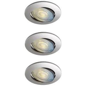 Calex Smart 5W Adjustable Brushed Steel LED Downlight - Pack of 3