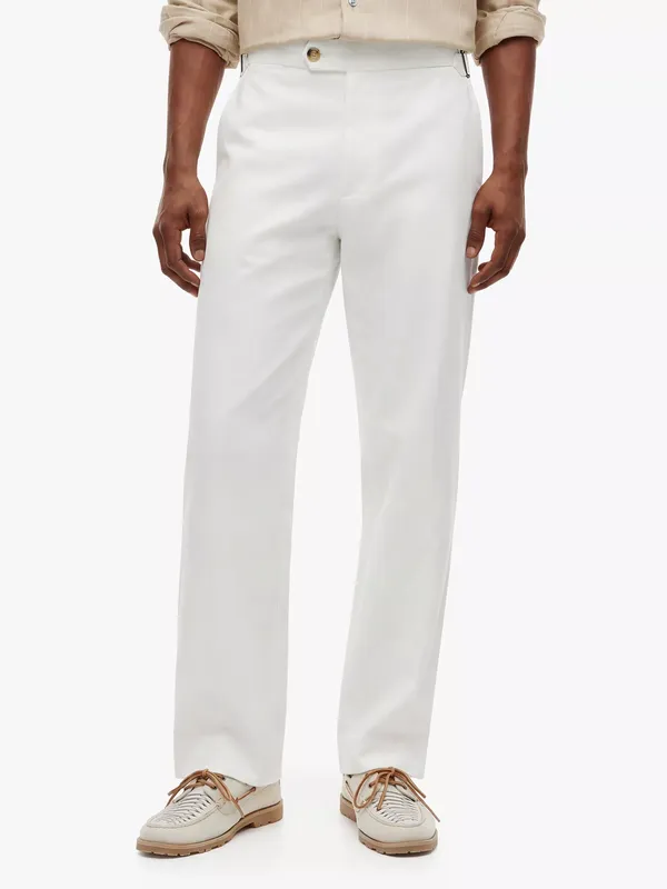 Tommy Hilfiger Relaxed Fit Cotton Twill Trousers, Ivory